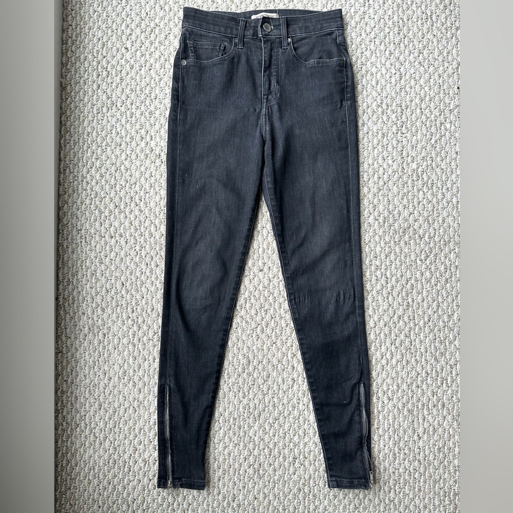 Levi’s Made & Crafted Black Washed Skinny Jeans with Ankle Zipper Size 25